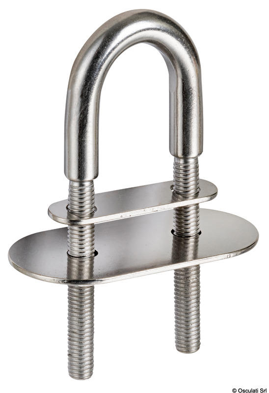 U-bolt AISI316 155mm w/two plates 100x27 mm