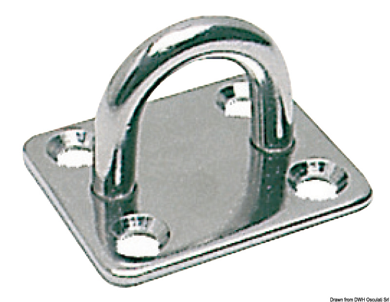 SS rectangular plate w/ring 10 mm