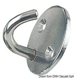 Round plate hook polished SS 5 mm