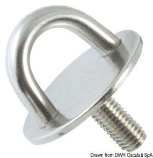 Plate w/stud polished SS 10 mm