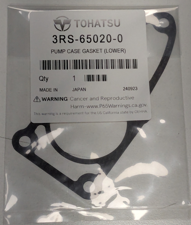 Water pump housing gasket Mercury 8M0135804, Tohatsu 3RS-65020-0