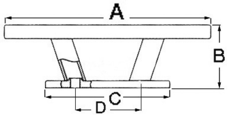 Nordik cleat mirror-polished AISI316 150 mm
