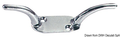 Chromed brass cleat 80 mm