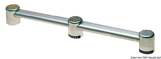 Aluminium oval handrail central for pipe 40x20mm