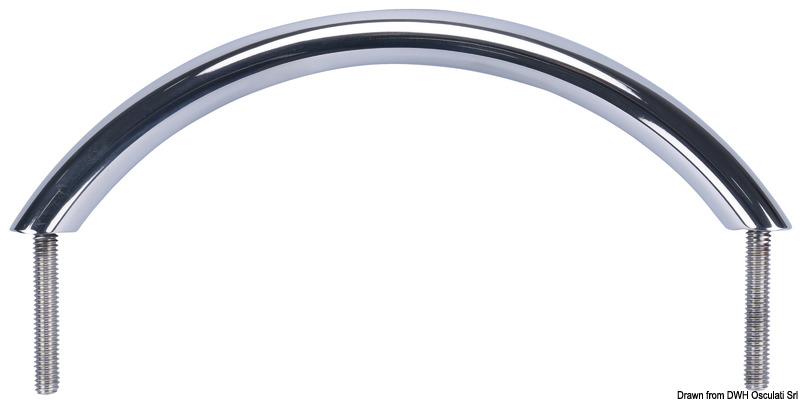Oval tube handrail mirror-polished SS 200 mm