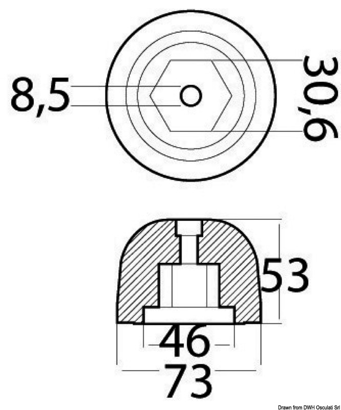 Zinc spare anode orig. ref. 501180