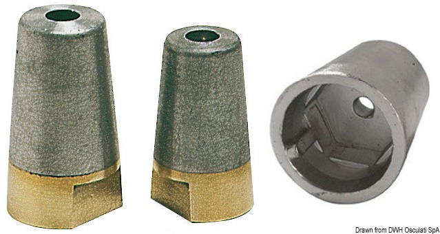 Zinc anode w/nut Radice type 50 mm