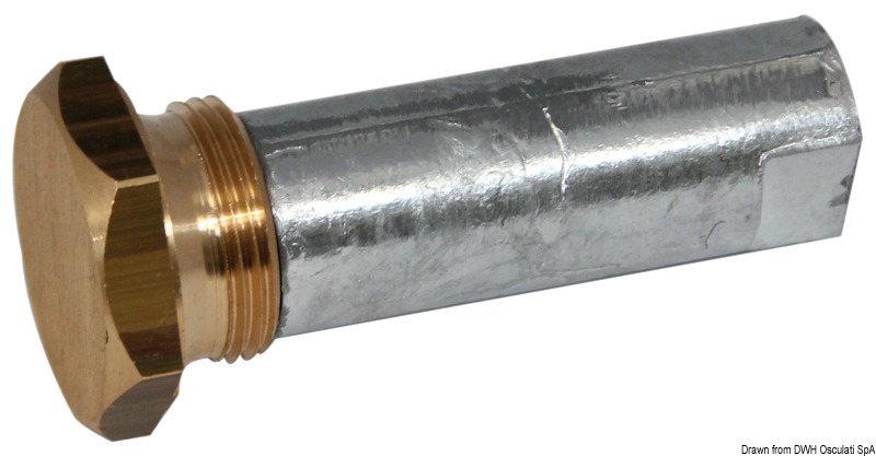 Onboard/outboard engine anode w/zinc plug