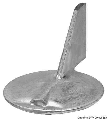 Aluminium fin anode rightward bend 100/220 HP