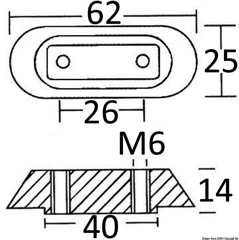Zinc plate anode 10/50 HP