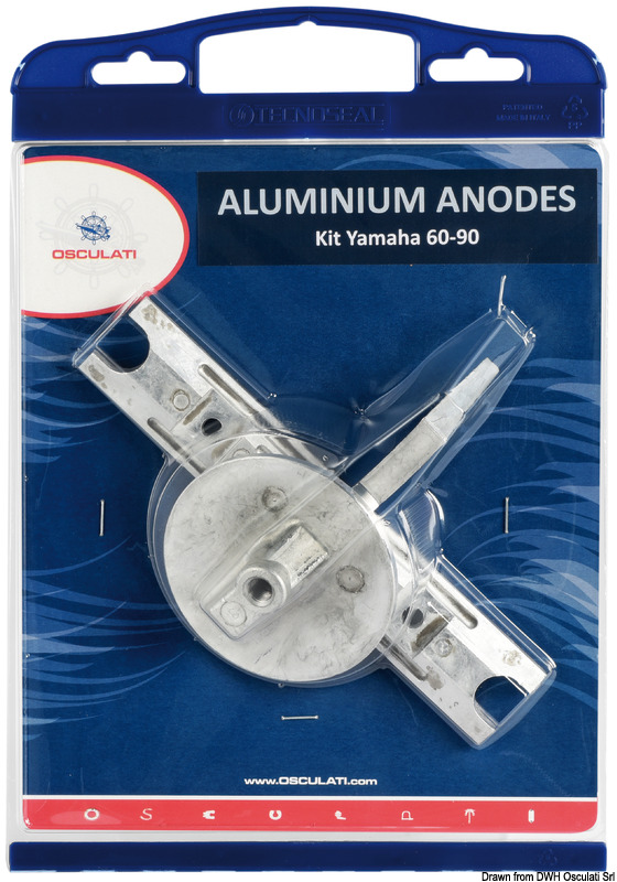 Anode kit for Yamaha outboards 60/90 zinc