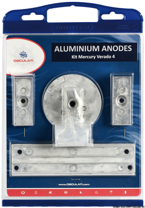 Anode kit for Mercury 4-pcs. magnesium