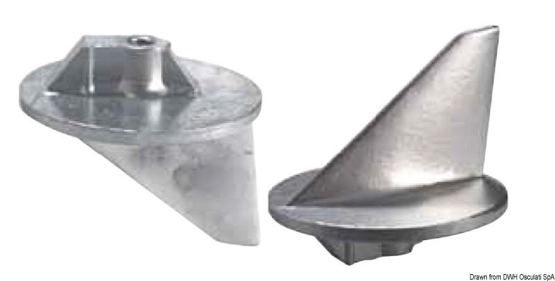 Short finn anode for Mercury 40-225 HP aluminium