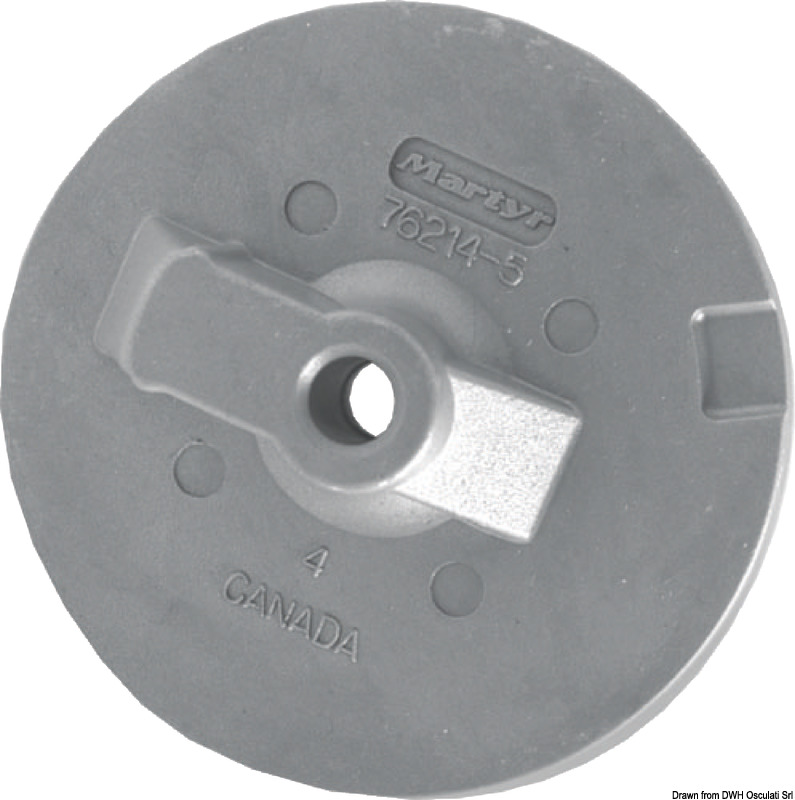 Flat fin aluminium anode Alpha/Bravo 35/300 HP
