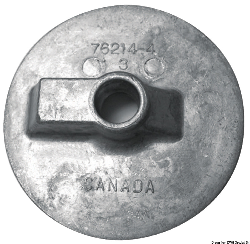 Flat fin aluminium anode for Bravo
