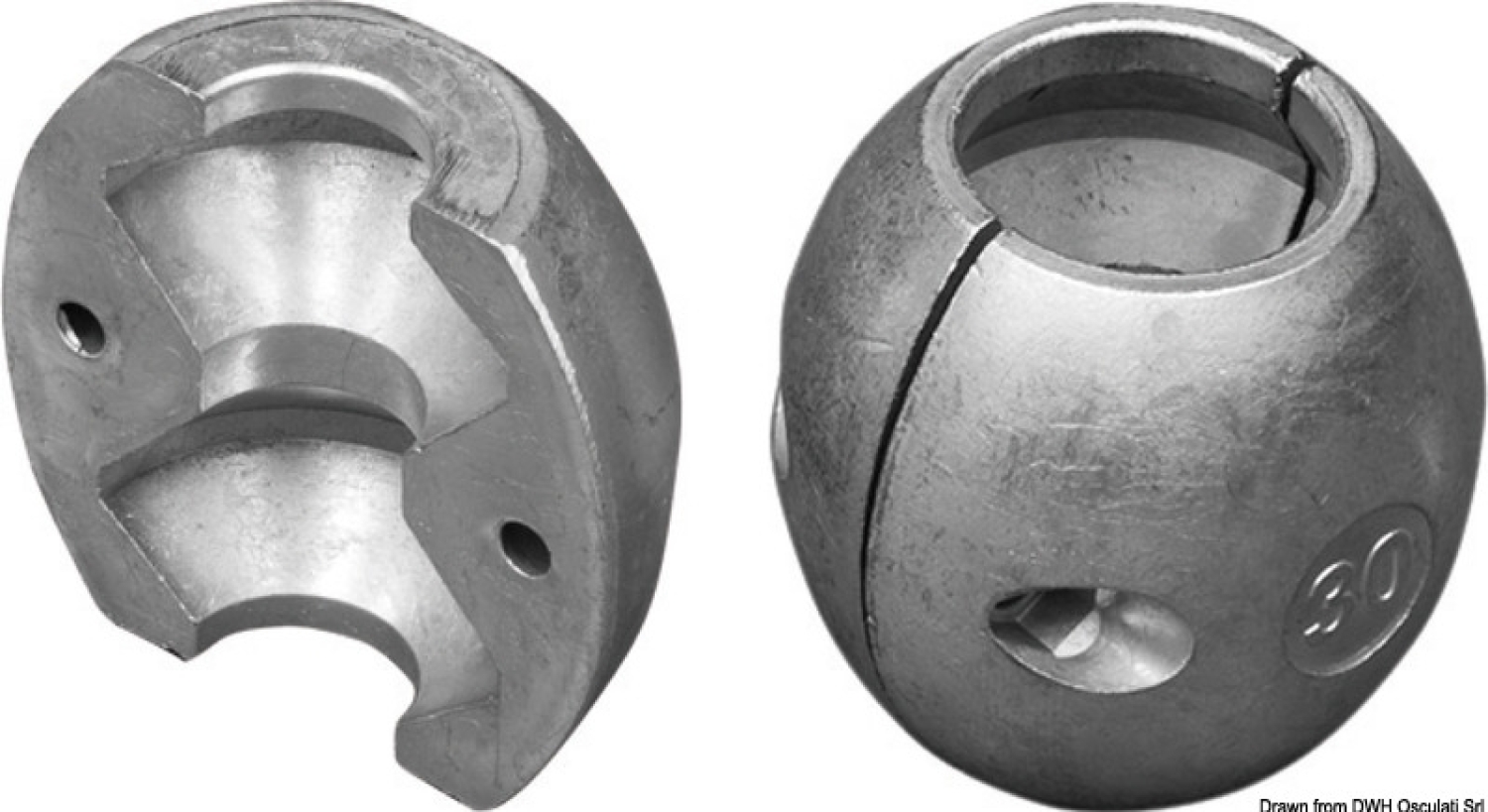 Aluminum anode on shaft D25mm