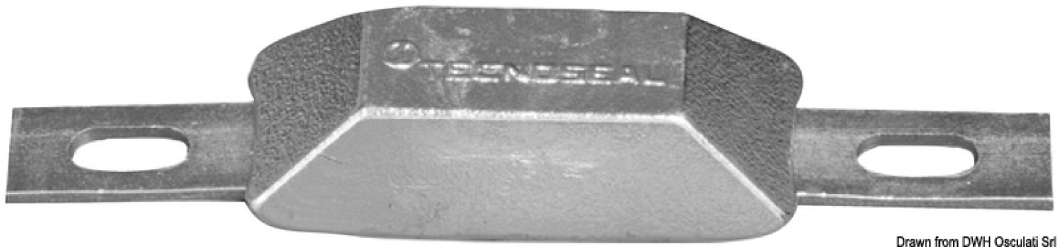 Galvanized iron anode with screw holes 96x40x25mm