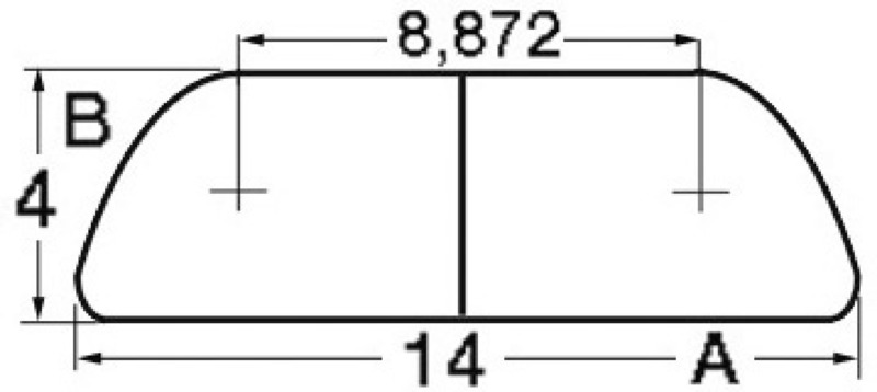 Semi-round AISI316 profile 14 mm