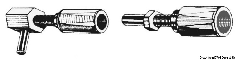 Copper connecting joint f. steering gears, 90°