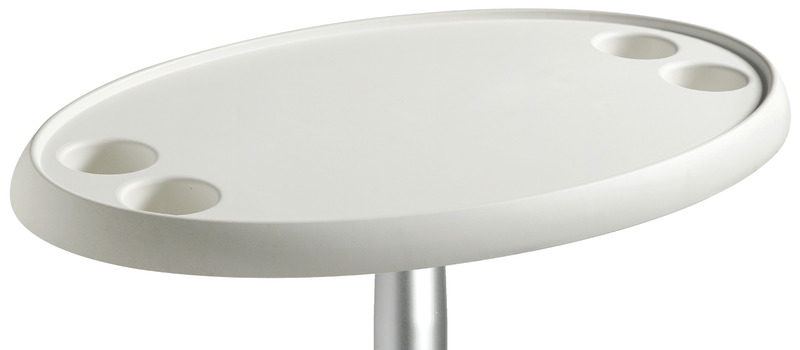 Composite material oval white table 762x457 mm