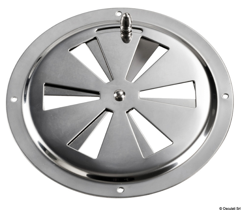 Round vent polished SS 152 mm + fly screen