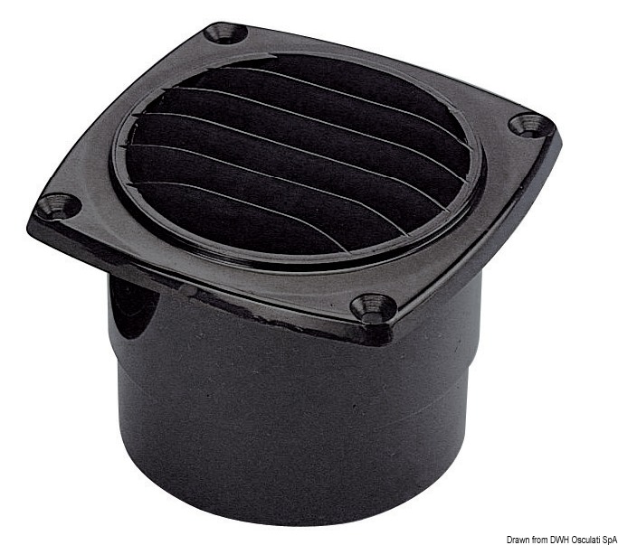 ABS hose vent w/collar white 92 x 92 mm