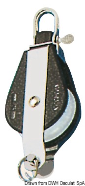 Plastinox block 1pulley swivel or fixed head 10x45 w/becket