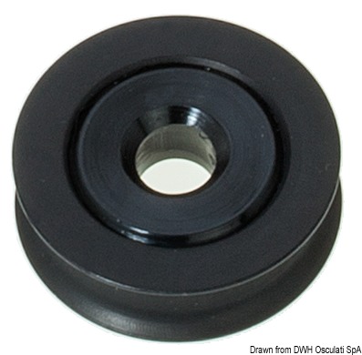 Aluminium pulley 34 mm for lines 5 mm