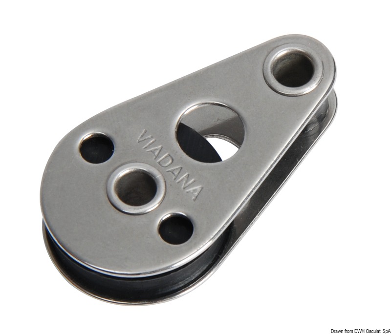SS footblock 1pulley horizontal-mounting 25x5