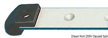 Anodised aluminium rail 22x3 mm (2m-bar)