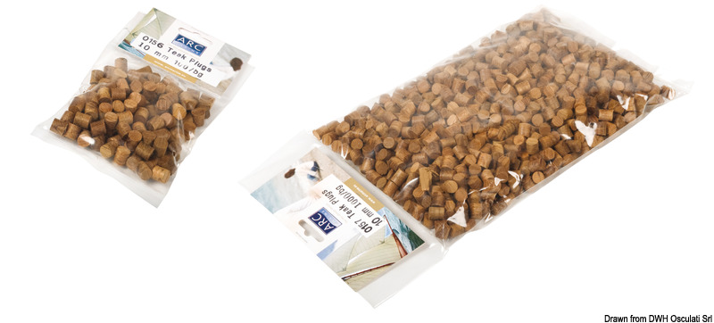 Teak plugs 8 mm 100 pcs