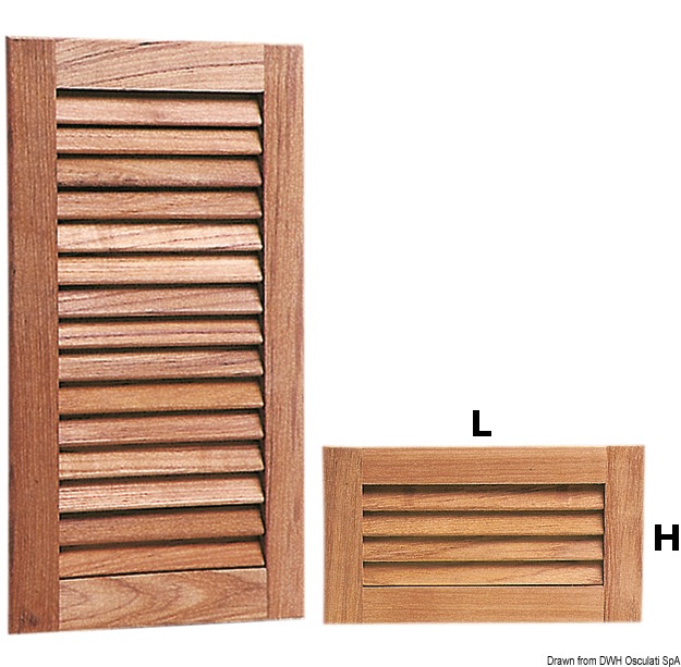 Teak ventilation grid 452x237  mm