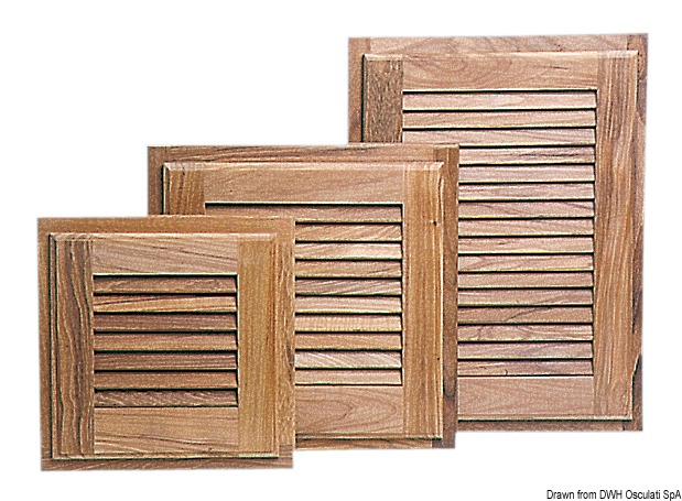 Teak door + frame 380x380 mm