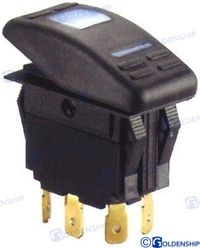 Switch ON-OFF-ON illumination 15A 12V 6 contacts 37x21mm