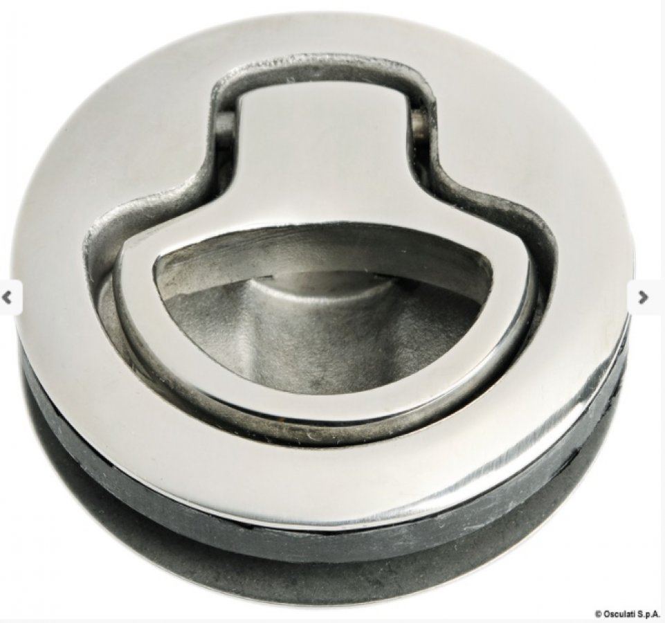 Flush pull latch AISI316 with stop without lock AISI316  Ø62mm