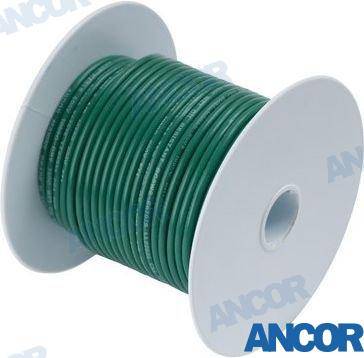 100' tinned copper wire 16 awg (1mm²) green 30m