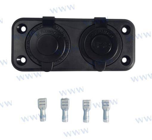12v dual usb and socket