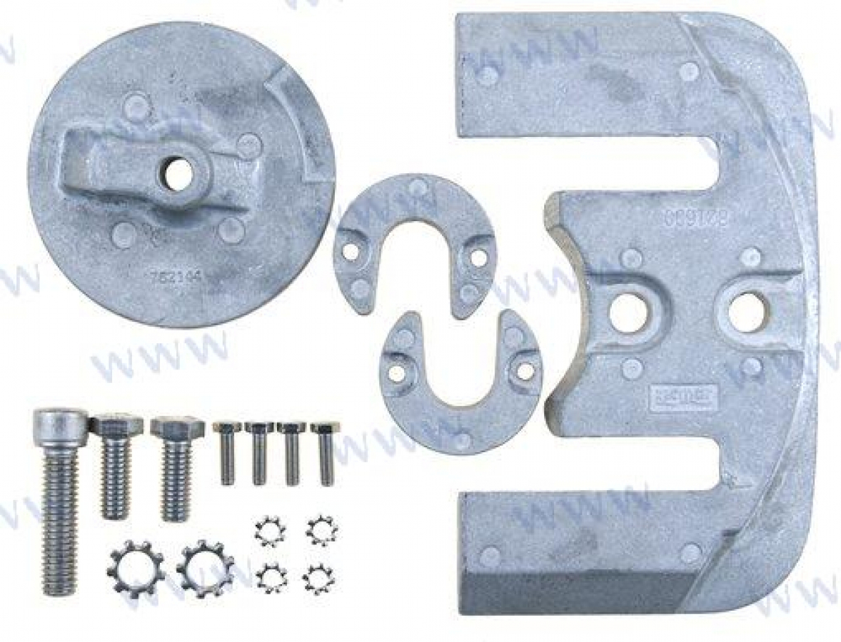 Комплект анодов BRAVO 2-3 из алюминия OEM: Mercruiser: 888761K01, 888761Q01, 888761Q03