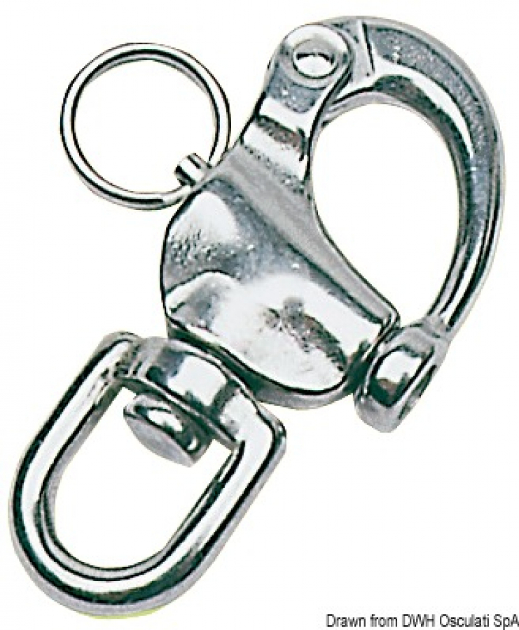 Fast shackle AISI316 L-70mm with rotating loop for spinnaker AISI316 A-12mm B-12mm