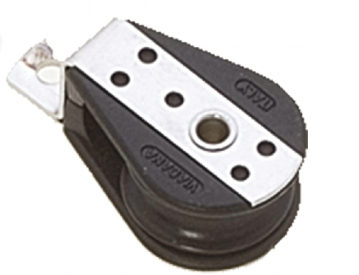 Single cheek block. Breaking load 700 Kg. Hole diameter 4 mm. 22mm , D6mm, 100kg
