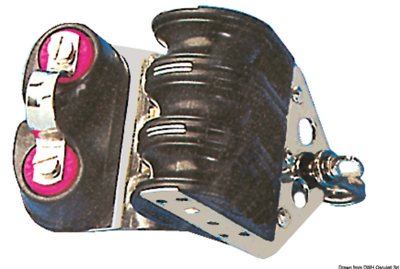Block 3 pulleys clam cleat d10mm L230kg B950kg