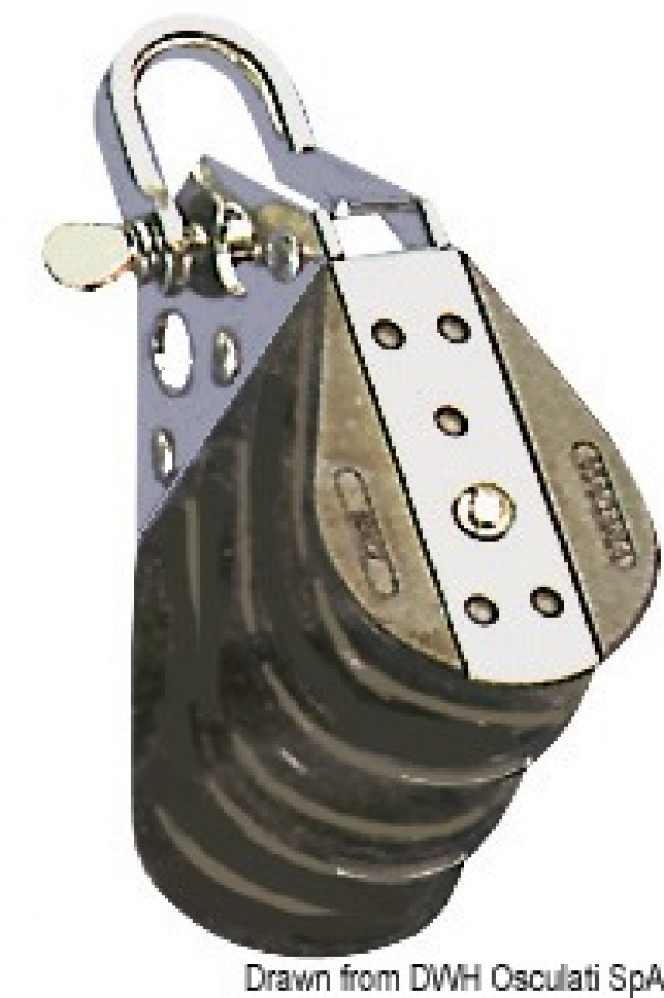 Block 3 pulleys d6mm L100kg B700kg VIADANA