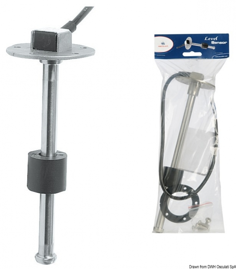 Fuel level sender 10-180 Ohm L25cm AISI316