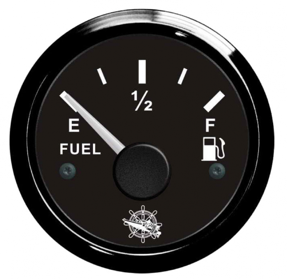 Fuel level indicator - black/black - universal 240/30ohm and 0/190ohm - switchable - drill Ø51mm