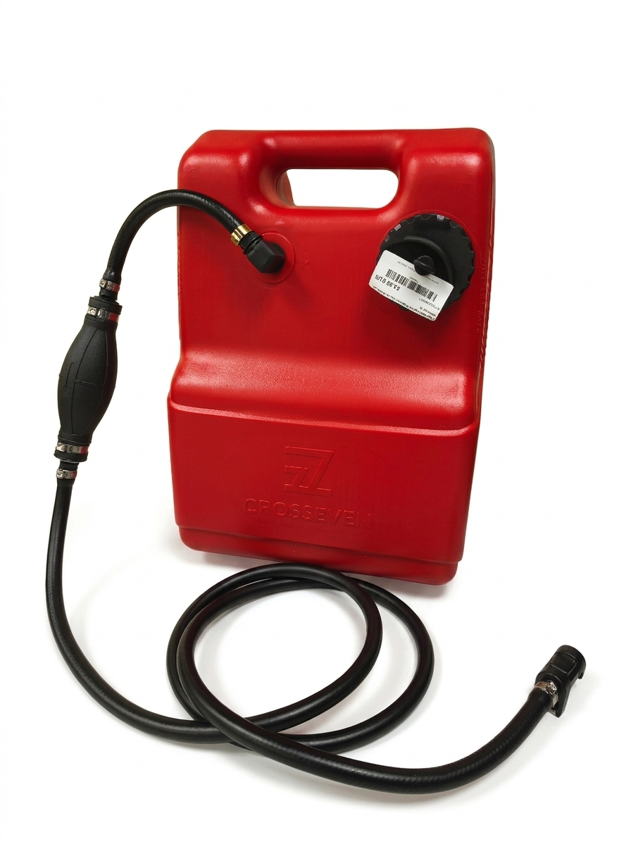 Portable fuel tank Plastimo 12L with hose and Mercury/Yamaha/Tohatsu 4T connector, red