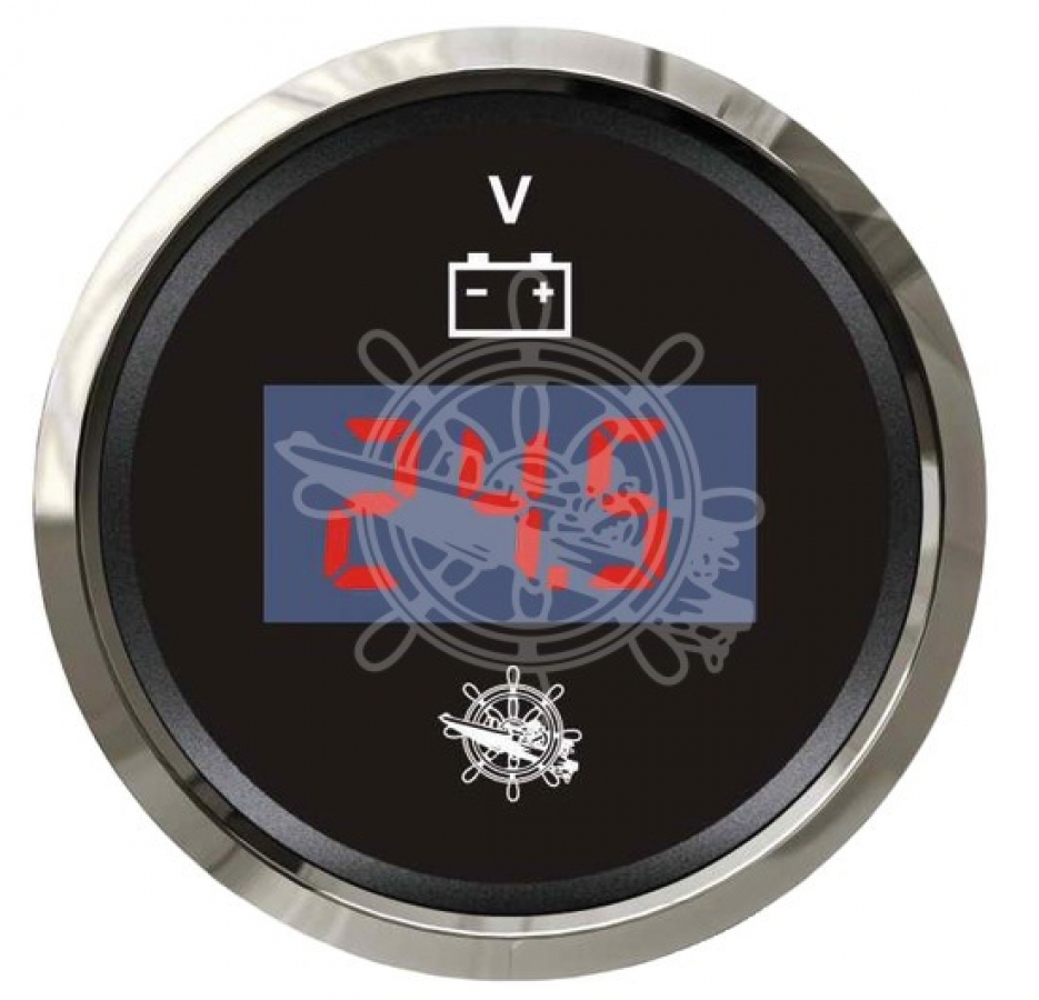Цифровой вольтметр 8-32V черный / хром