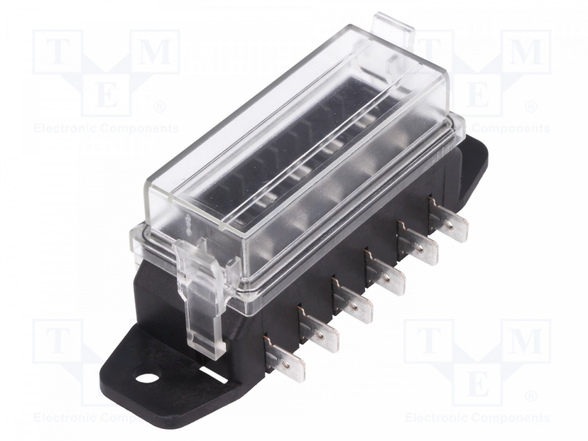 Fuse box for 6 pcs 19mm fuses Max 100A