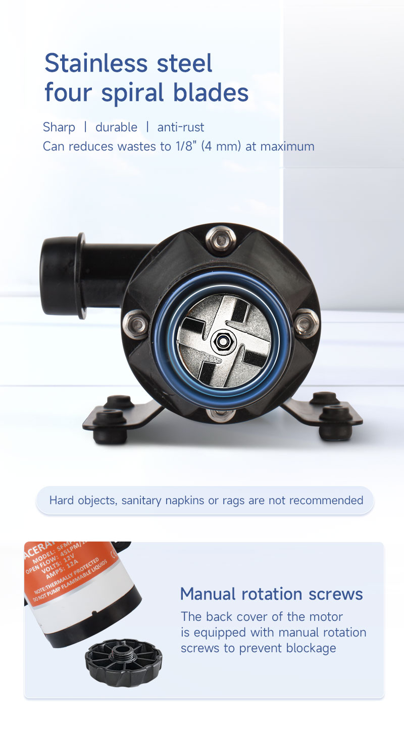 Macerator pump SEAFLO 45l/min 12V/12A in 38mm out 25mm SFMP1-120-01