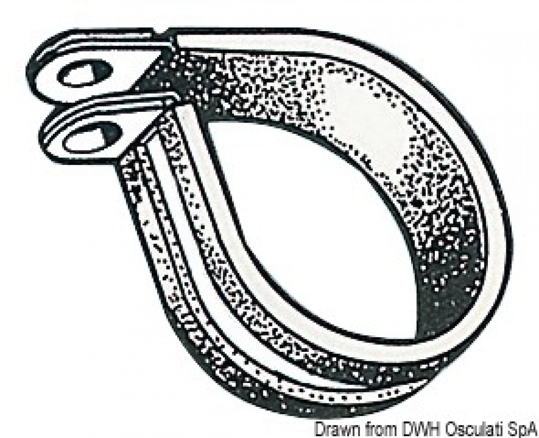 Fixer for wires and pipe D.14mm - stainless steel AISI304 - width 16mm