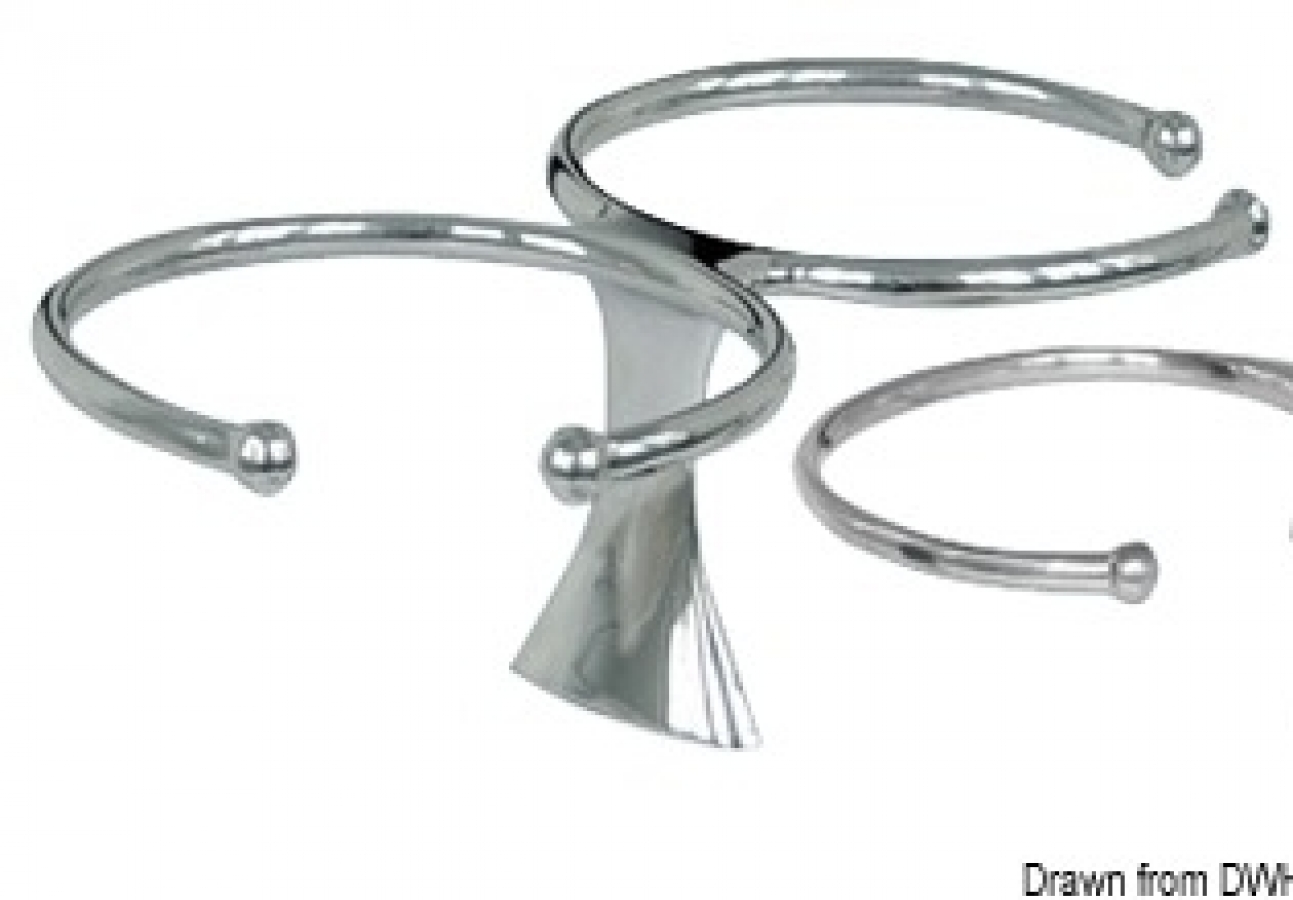 2 cup drink holder AISI 316 stud fixation H76mm